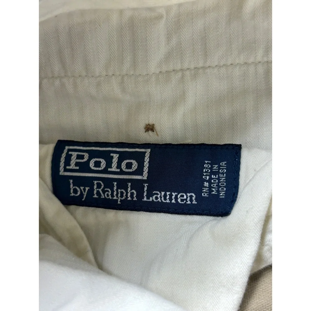 Polo Ralph Lauren Mens Pleated Chino Pants Tan Khaki Cotton Relaxed 32x24